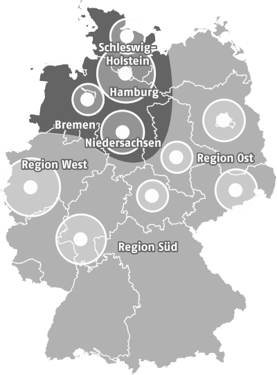 Deutschlandkarte Region Nord