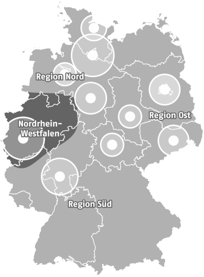 Deutschlandkarte Region West